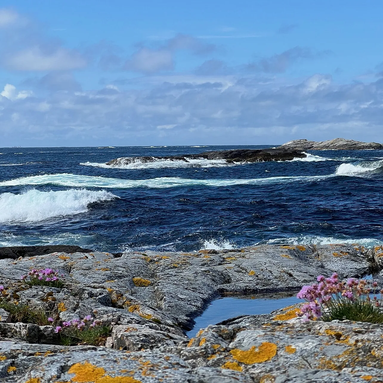 Bølger og svaberg på Grip